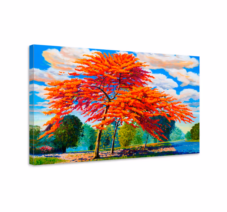 Tableau fleurs et plantes feuillage d'automne flamboyant - TenStickers
