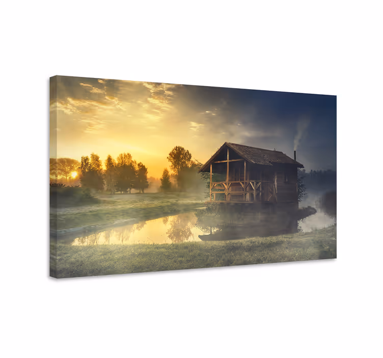 Tableau paysages reflet de cottage rustique - TenStickers