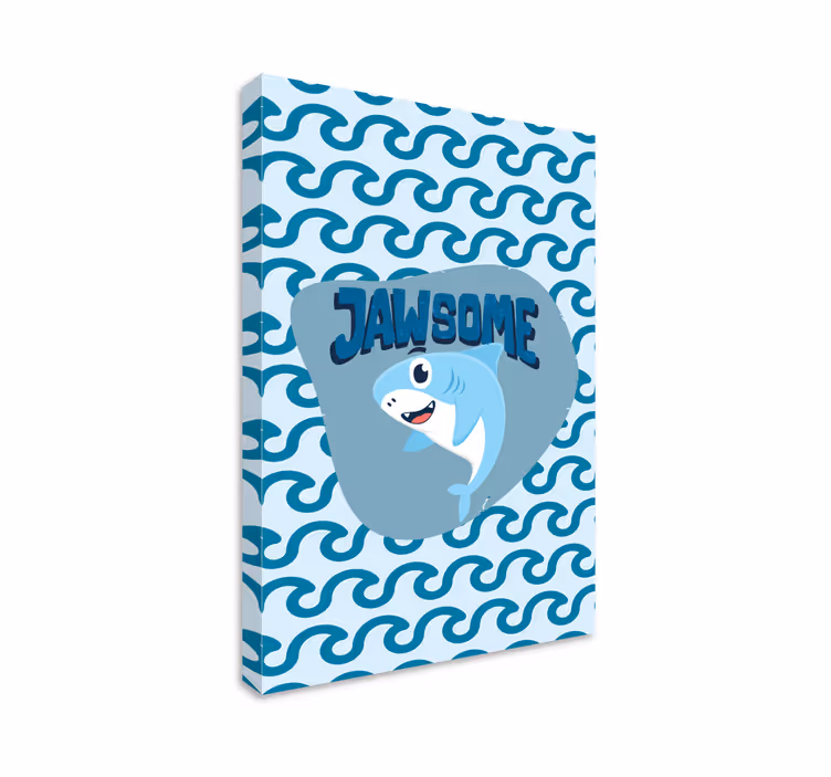 Tableau poissons bébé requin bleu avec nom - TenStickers