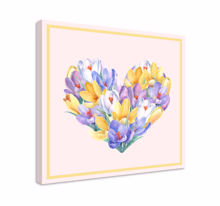 Tableau fleurs et plantes en forme de cœur - TenStickers