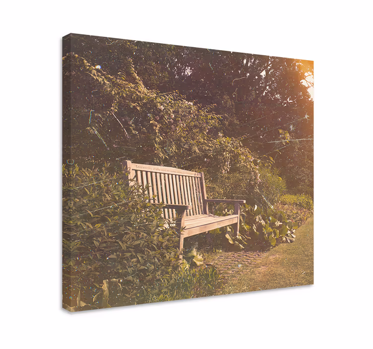Tableau paysages banc de jardin serein - TenStickers