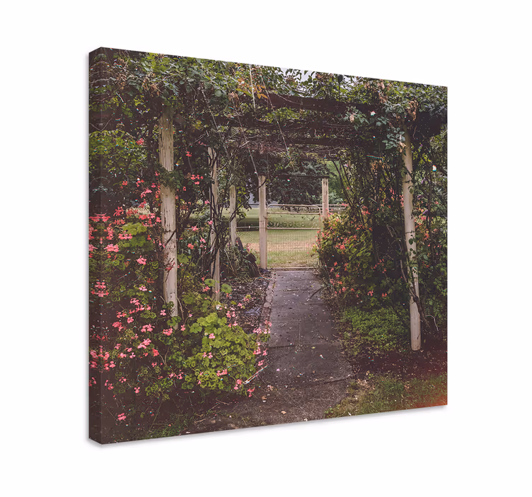 Tableau fleurs et plantes allée de jardin fleurie - TenStickers