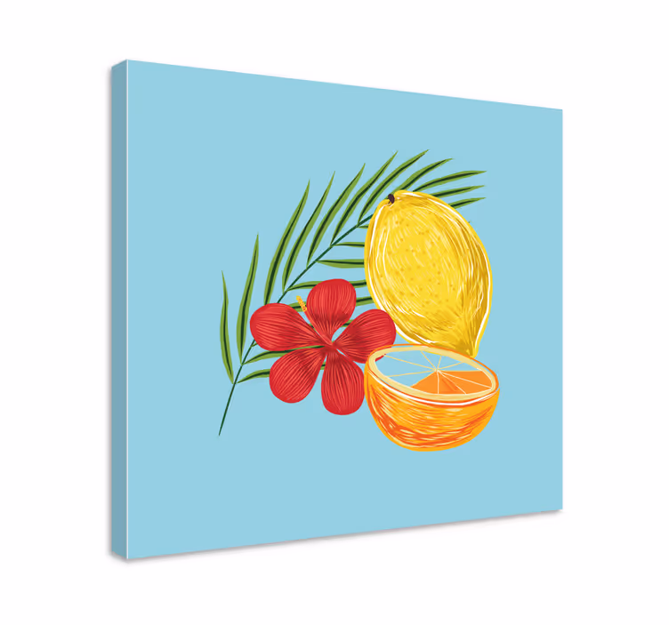 Tableau cuisine Conception de fruits citrons pastel - TenStickers