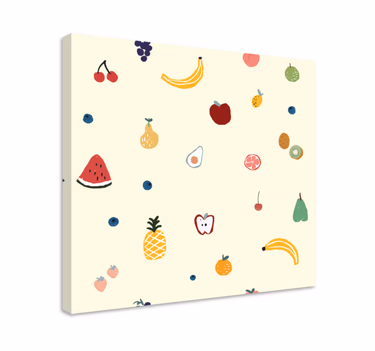 Tableau fruits éparpillés colorés - TenStickers