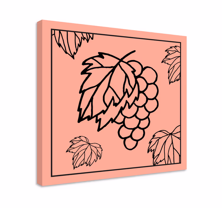 Tableau fruits raisins avec feuilles - TenStickers