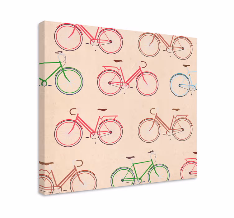 Tableau sports motifs de bicyclettes colorés - TenStickers