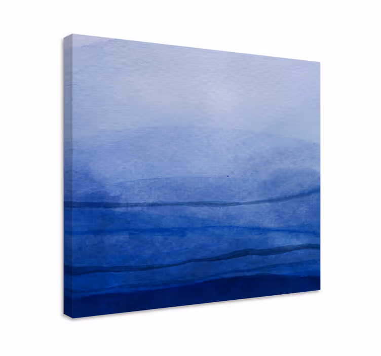 Tableau abstrait teintes bleues superposées - TenStickers