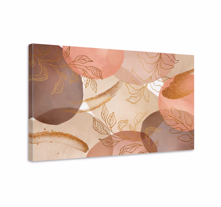 Tableau géométrique motifs de feuilles abstraites - TenStickers