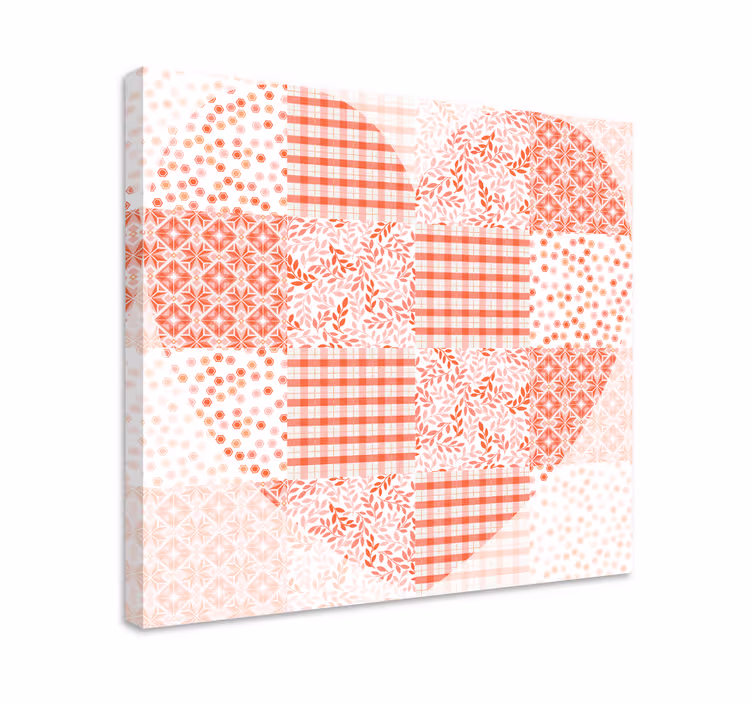 Tableau fruits design cœur en patchwork - TenStickers