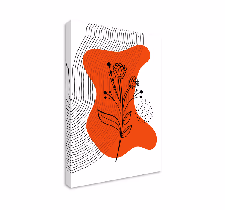Tableau fleurs silhouette florale abstraite - TenStickers