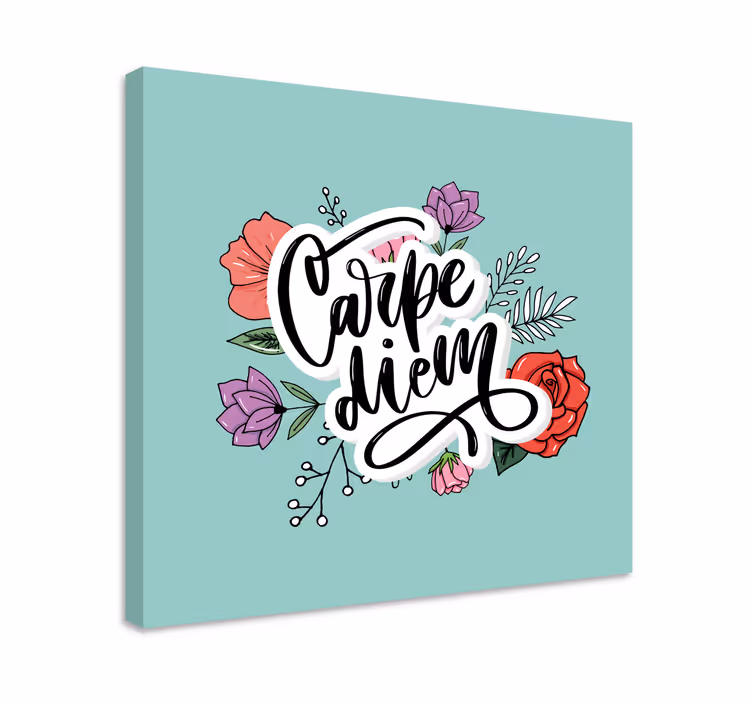 Tableau citation carpe diem fleuri - TenStickers