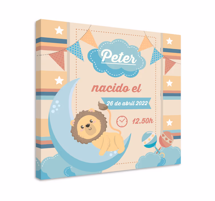 Tableau bébé célébration de la lune du lion - TenStickers