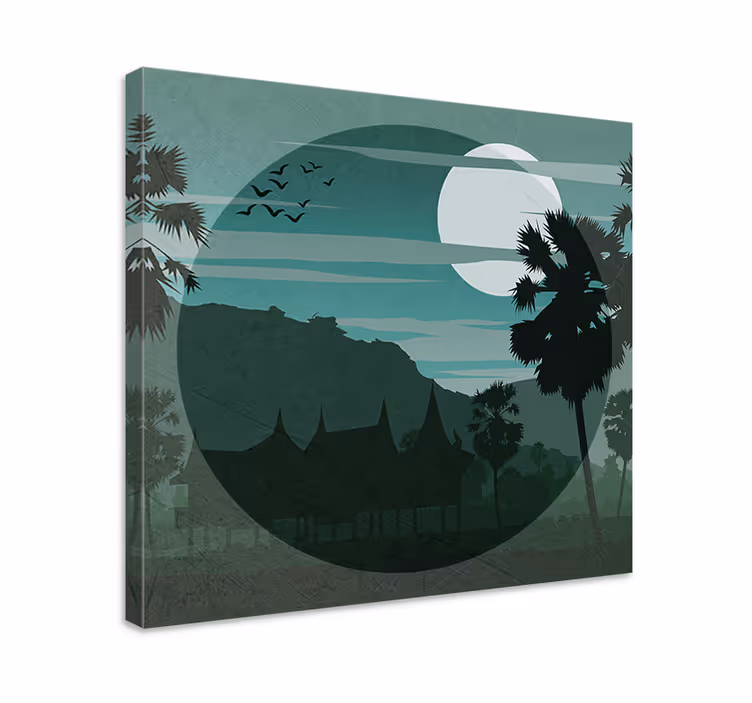 Tableau paysages vue sereine au clair de lune - TenStickers