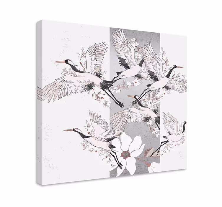 Tableau paysages gracieuses grues s'élevant - TenStickers