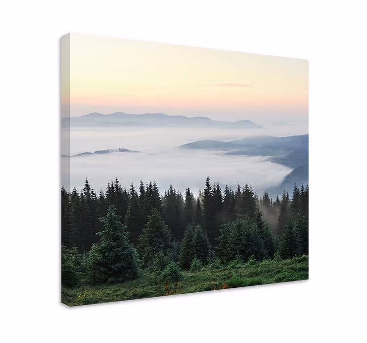 Tableau paysages vue paisible sur les montagnes - TenStickers