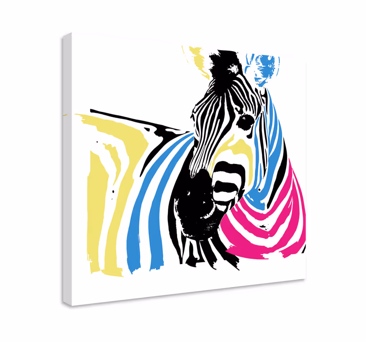 Tableau animaux zebra aux rayures vibrantes - TenStickers