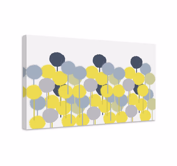 Tableau géométrique design à motifs circulaires - TenStickers