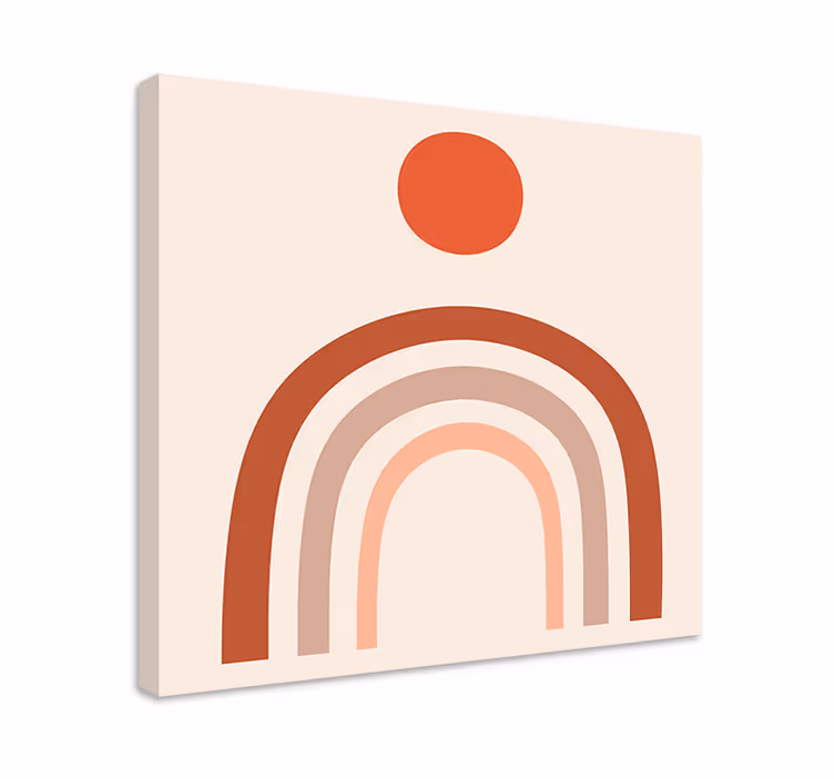 Tableau bouddha arches abstraites au coucher de soleil - TenStickers