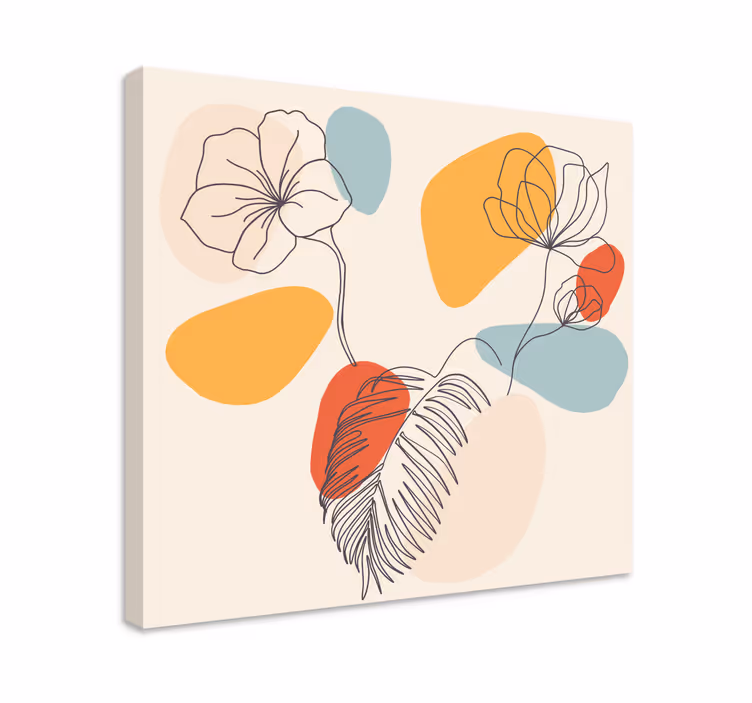 Tableau fleurs et plantes lignes de fleurs superposées - TenStickers