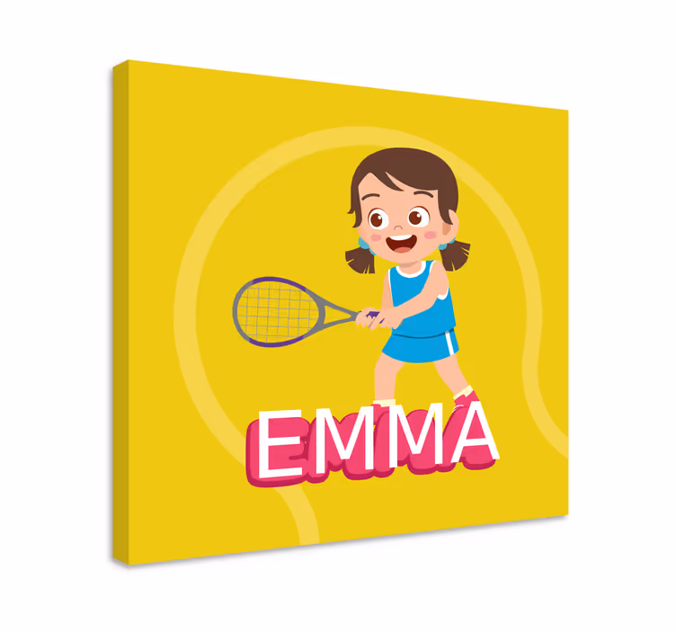 Tableau fleurs fille de tennis emma - TenStickers