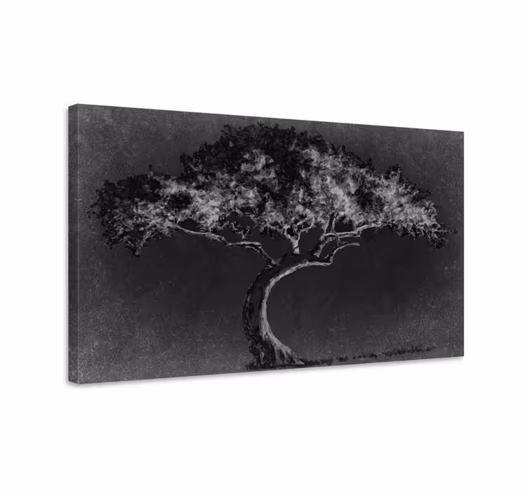 Tableau arbres silhouette d'un arbre solitaire - TenStickers
