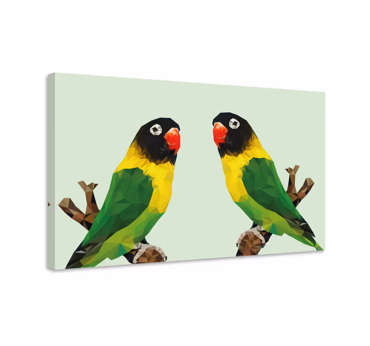 Tableau oiseaux affichage de perroquets polygonaux - TenStickers