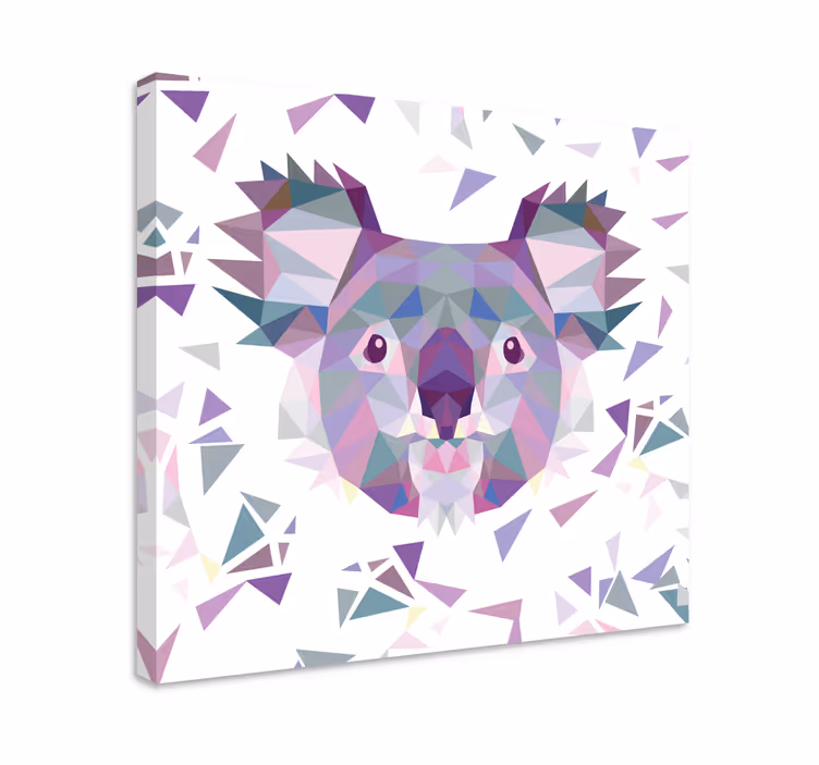 Tableau chevaux visage de koala géométrique - TenStickers