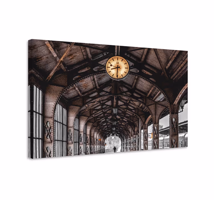 Tableau villes et pays gare historique - TenStickers