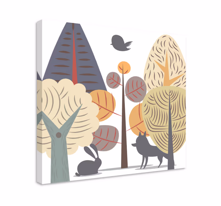 Tableau fleurs et plantes scène forestière fantaisiste - TenStickers