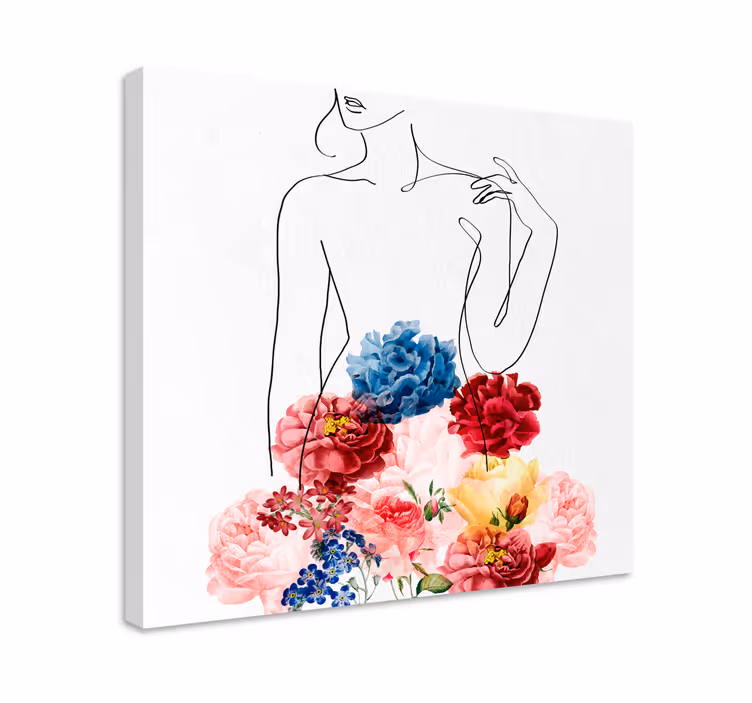 Tableau fleurs et plantes conception de silhouette florale - TenStickers