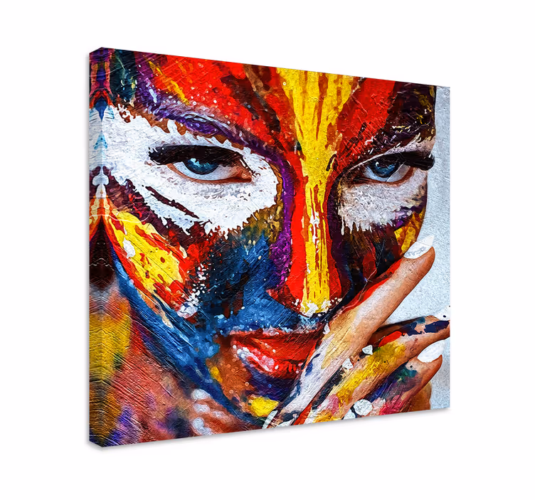 Tableau personnage art de visage coloré - TenStickers