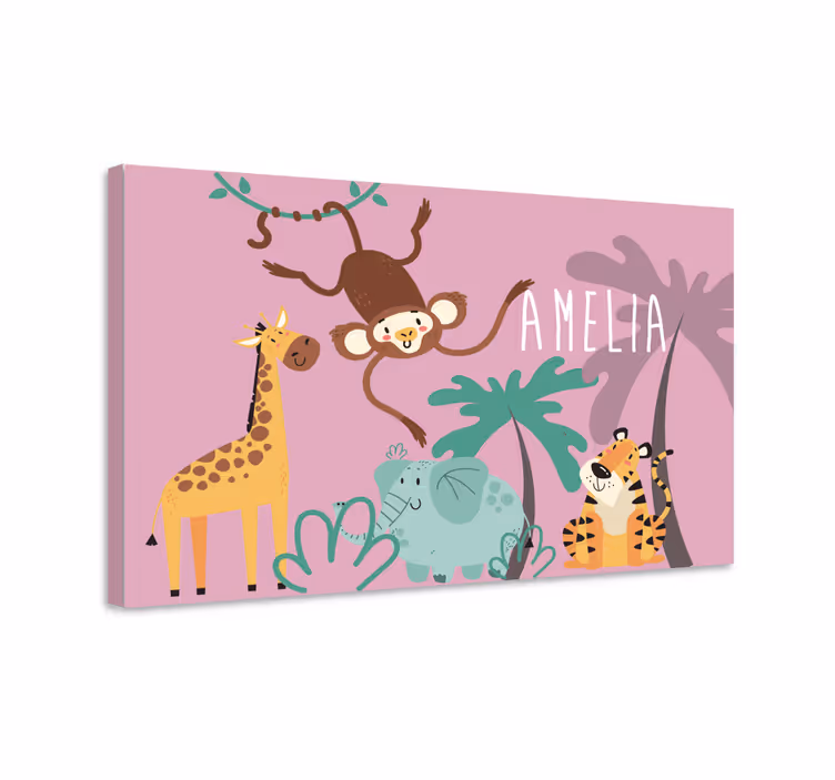Tableau animaux amis des animaux de la jungle - TenStickers