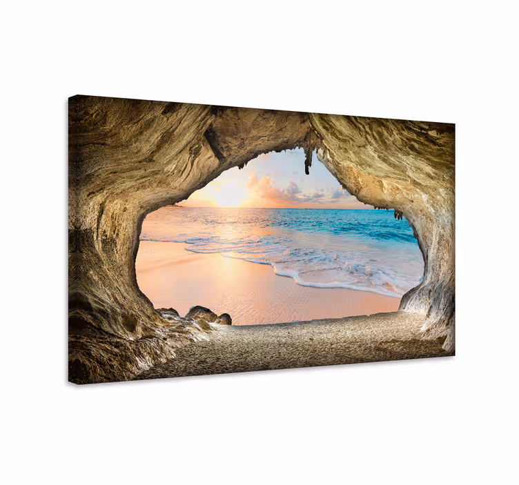 Tableau paysages vue de la plage de la grotte - TenStickers