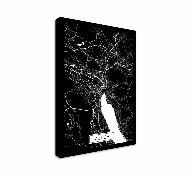 Tableau Carte topographique ville Suisse - TenStickers