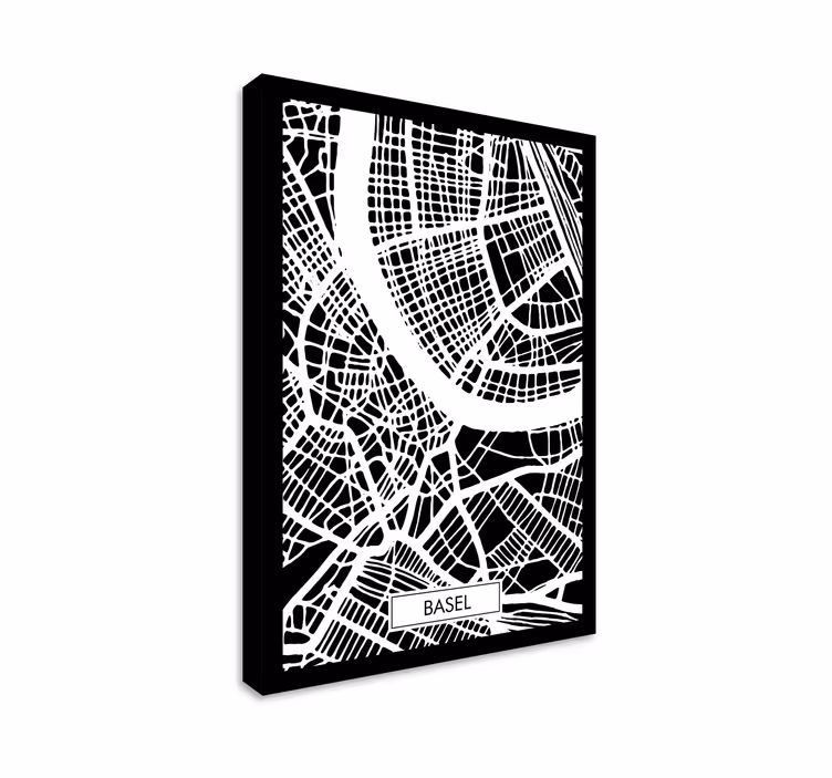 Tableau Carte topographique ville Suisse Nord - TenStickers