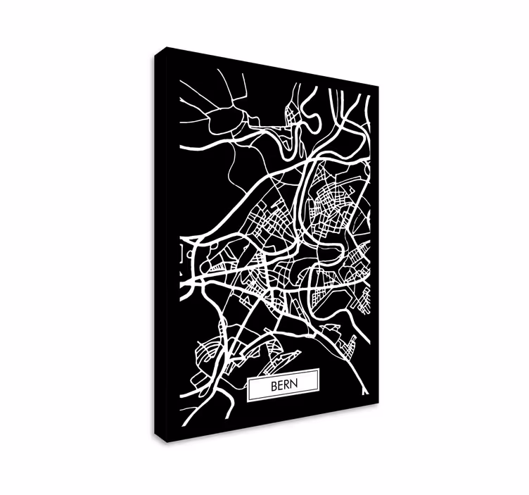 Tableau Carte topographique capitale Suisse - TenStickers