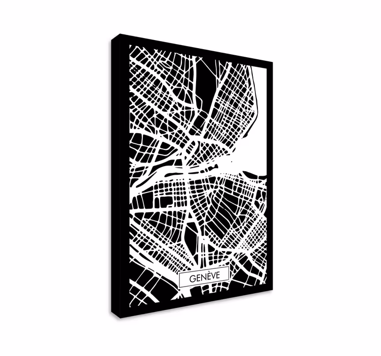 Tableau Carte topographique ville Suisse Ouest - TenStickers