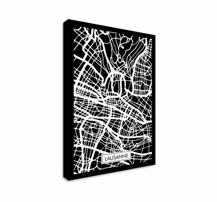 Tableau Carte Topographique ville de Suisse - TenStickers