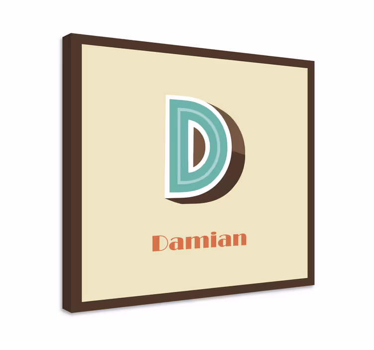 Tableau rétro personnalisable lettre et prénom - TenStickers