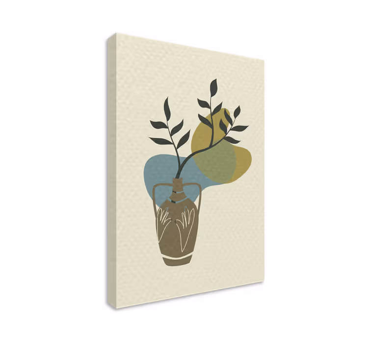 Tableau fleurs et plantes vase avec feuillage - TenStickers