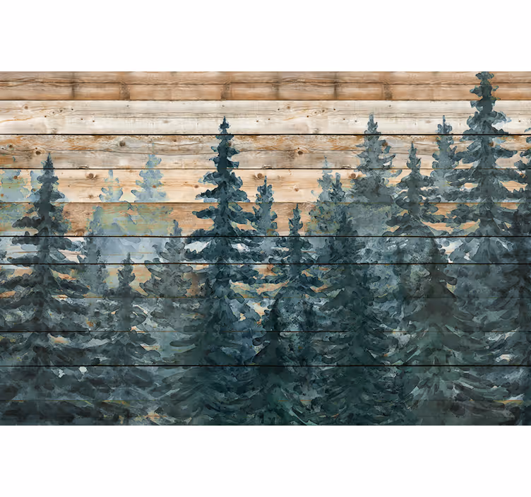 tableau déco salon majestueuse forêt de pins - TenStickers