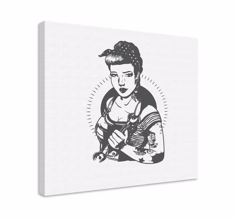 Tableau rétro portrait féministe - TenStickers
