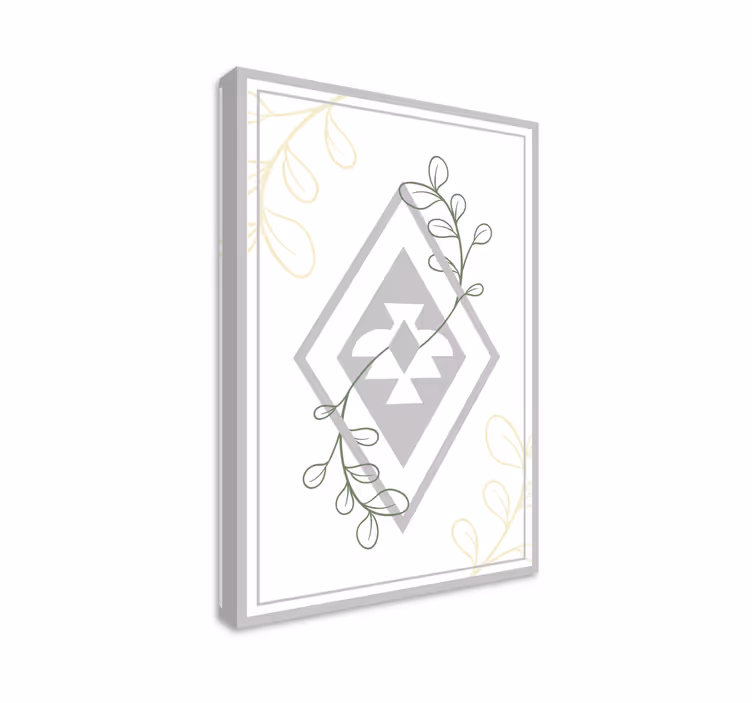 tableau déco salon motif de feuille géométrique - TenStickers