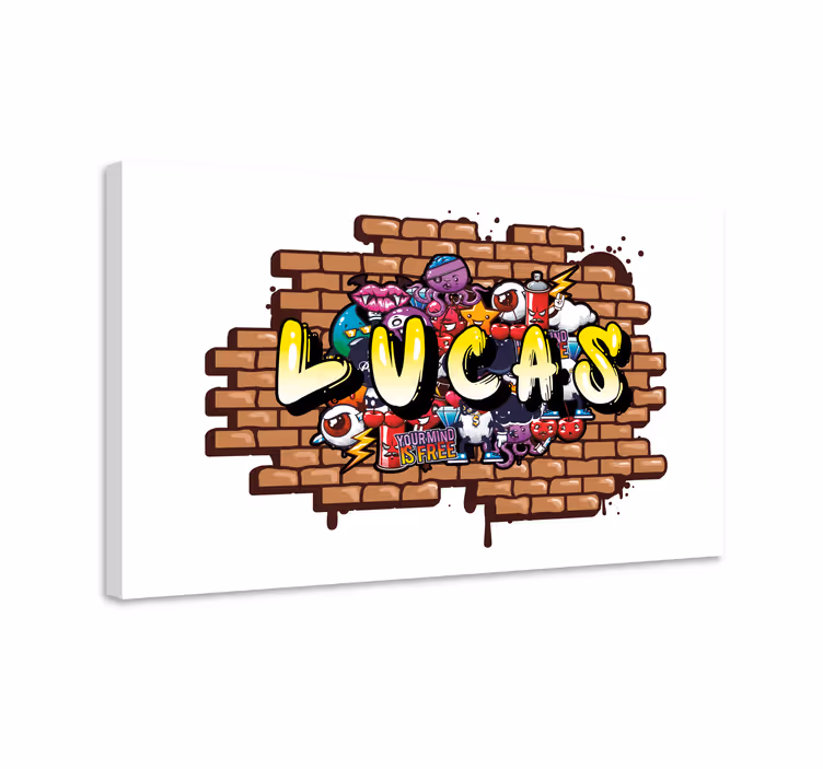 Tableau chambre enfant prénom graffiti - TenStickers