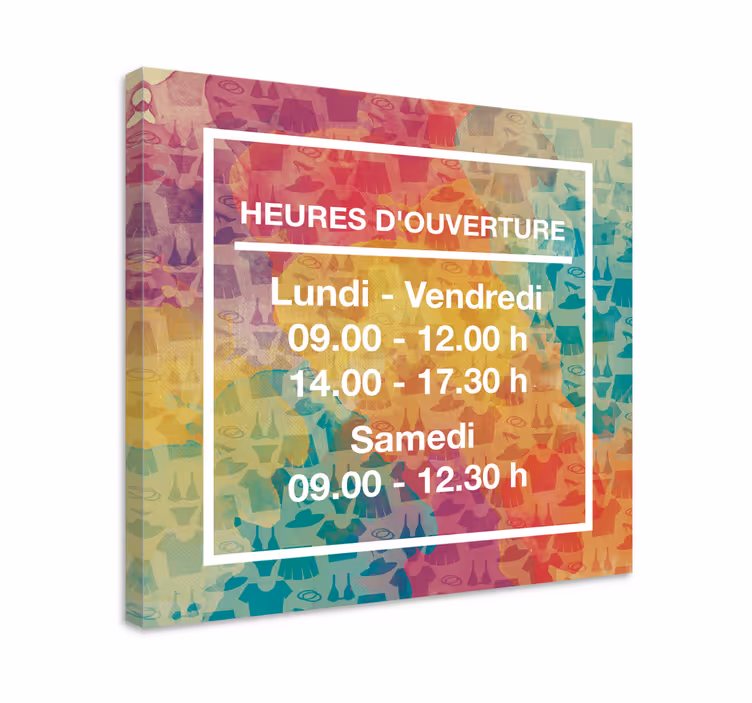 Tableau personnalisé heures d'ouverture - TenStickers