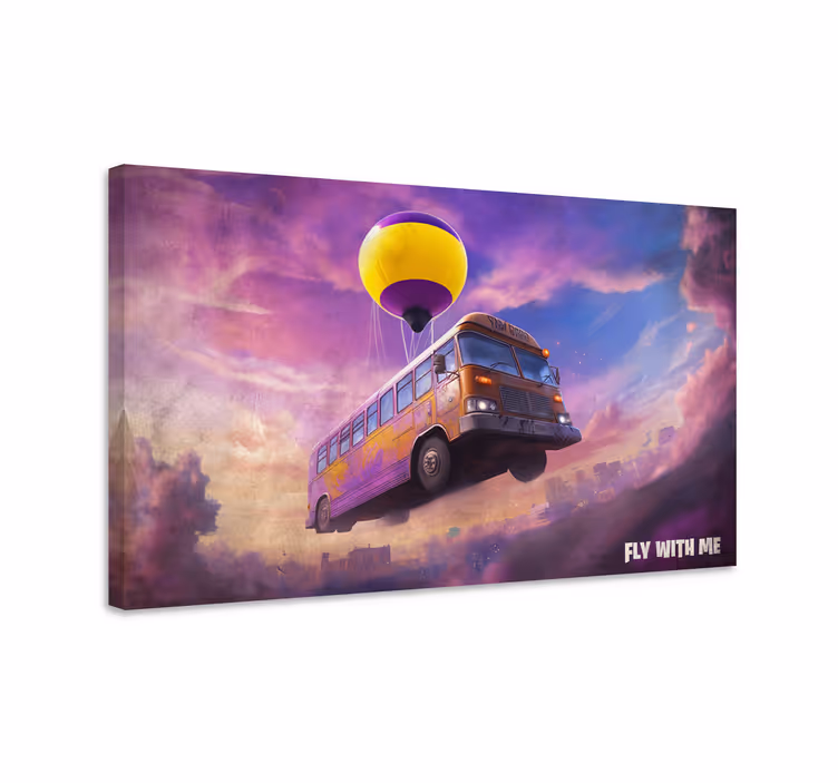 Tableau jeux vidéo scène de bus volant - TenStickers