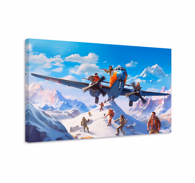 Tableau jeux vidéo personnages en avion - TenStickers