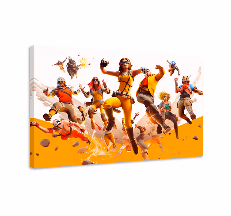 Tableau jeux vidéo attaque de personnages - TenStickers