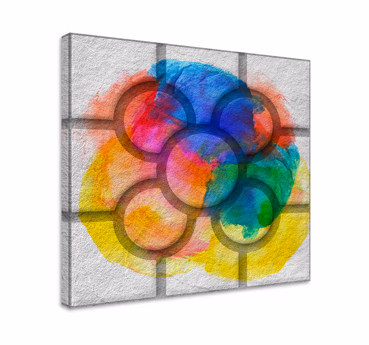 Tableau vintage pavés de rue de Bilbao colorés - TenStickers