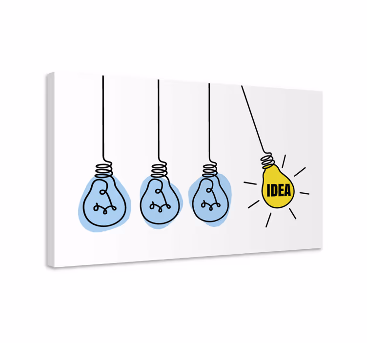 Tableau motivation idée de mot et ampoules - TenStickers